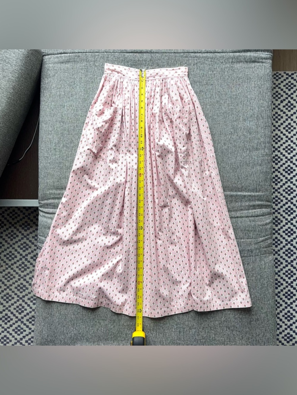 Vintage 80s Ralph Lauren Strawberry Print Skirt Size 6 Pocket Gathered Prairie - Picture 14 of 15
